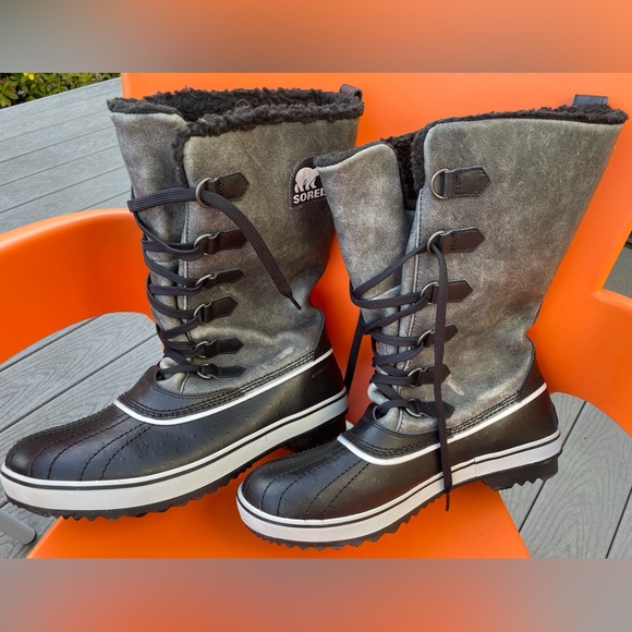 SOREL WOMENS TIVOLI HIGH BOOT BLACK, VAPOR BLUE - LIKE NEW - Picture 9 of 12